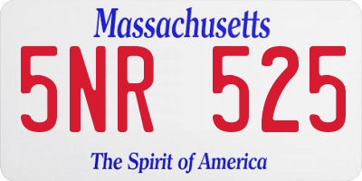 MA license plate 5NR525