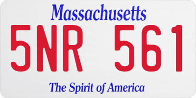 MA license plate 5NR561