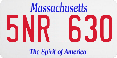 MA license plate 5NR630
