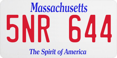 MA license plate 5NR644