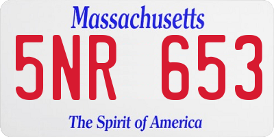 MA license plate 5NR653