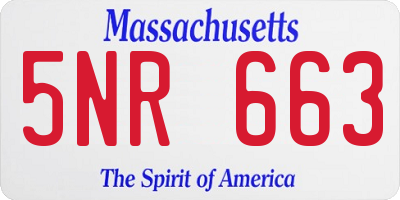 MA license plate 5NR663