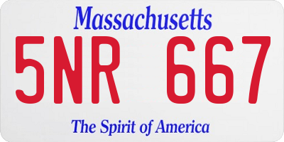 MA license plate 5NR667