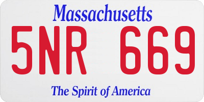 MA license plate 5NR669
