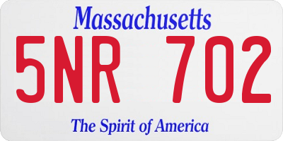 MA license plate 5NR702