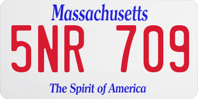 MA license plate 5NR709