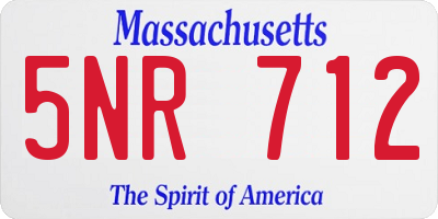 MA license plate 5NR712