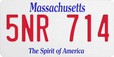 MA license plate 5NR714