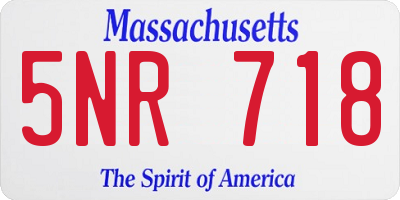 MA license plate 5NR718