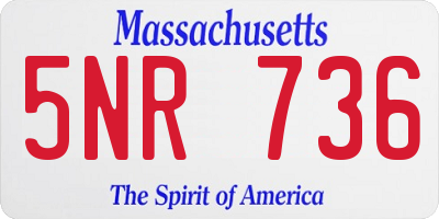 MA license plate 5NR736