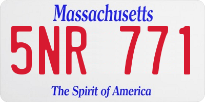 MA license plate 5NR771