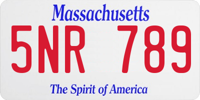 MA license plate 5NR789