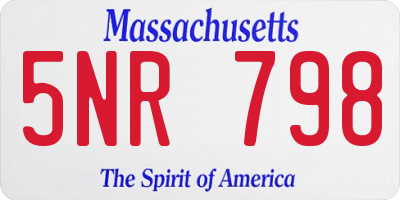 MA license plate 5NR798