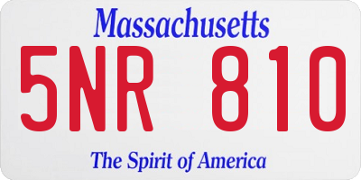 MA license plate 5NR810