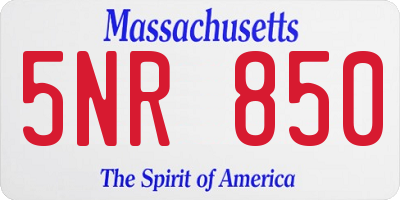 MA license plate 5NR850