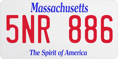 MA license plate 5NR886