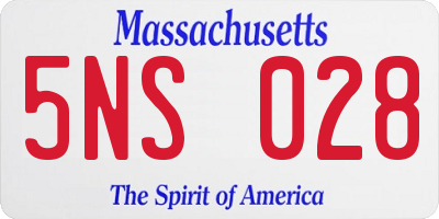 MA license plate 5NS028