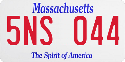 MA license plate 5NS044