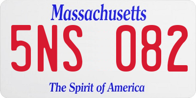 MA license plate 5NS082