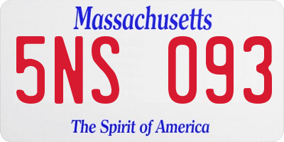 MA license plate 5NS093
