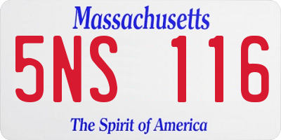 MA license plate 5NS116