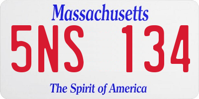 MA license plate 5NS134