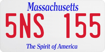 MA license plate 5NS155
