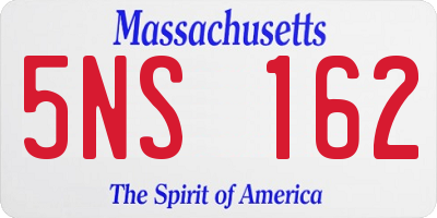 MA license plate 5NS162