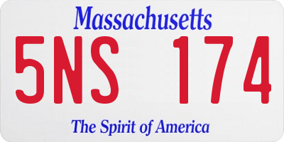 MA license plate 5NS174