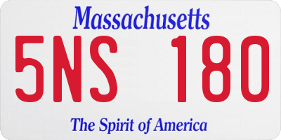 MA license plate 5NS180