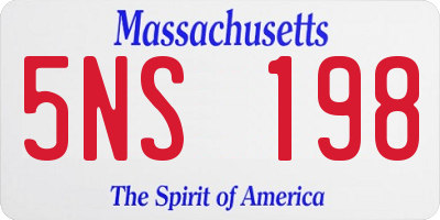 MA license plate 5NS198