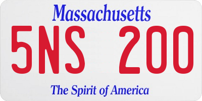 MA license plate 5NS200