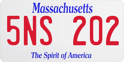 MA license plate 5NS202