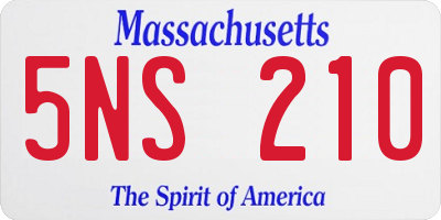 MA license plate 5NS210