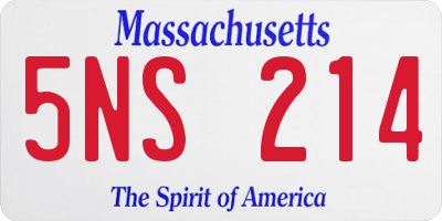 MA license plate 5NS214