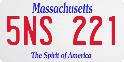 MA license plate 5NS221