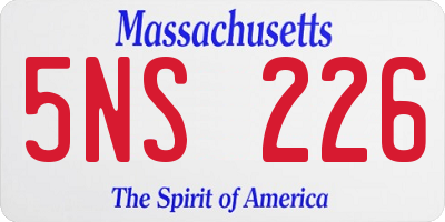 MA license plate 5NS226