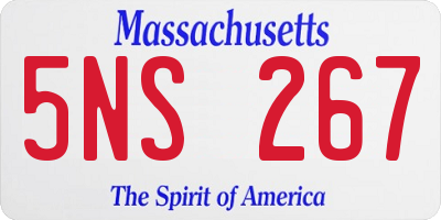 MA license plate 5NS267
