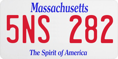 MA license plate 5NS282