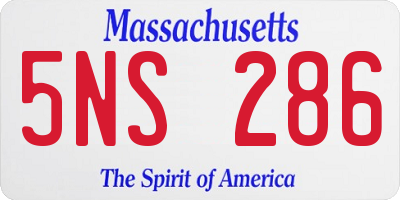 MA license plate 5NS286