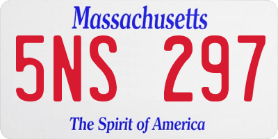 MA license plate 5NS297