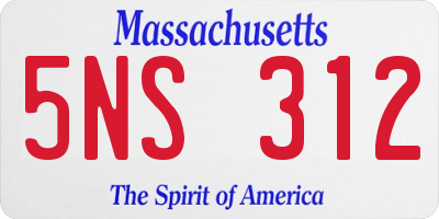 MA license plate 5NS312