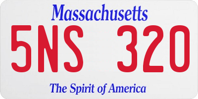 MA license plate 5NS320