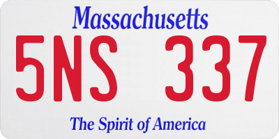 MA license plate 5NS337