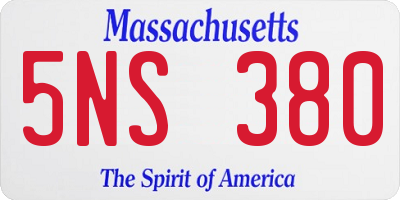 MA license plate 5NS380