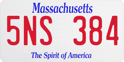 MA license plate 5NS384