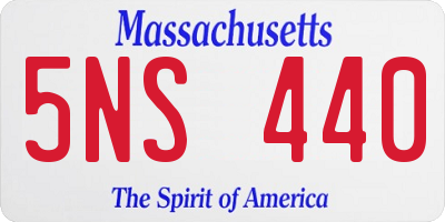 MA license plate 5NS440