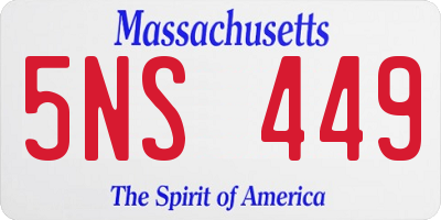 MA license plate 5NS449