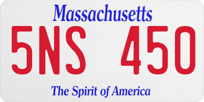 MA license plate 5NS450