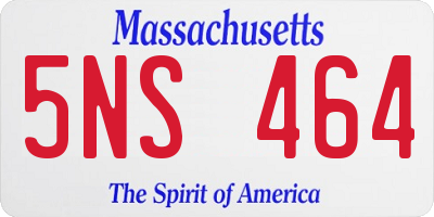 MA license plate 5NS464